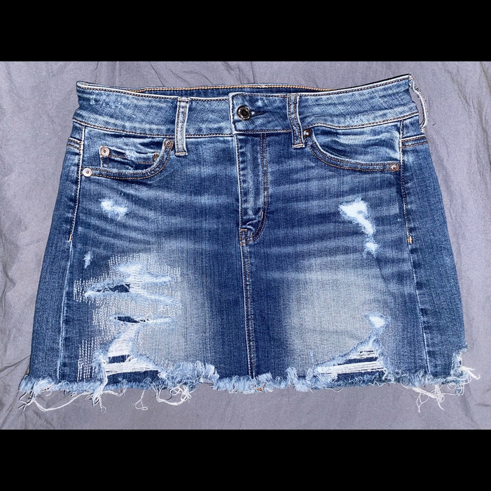 American Eagle Distressed Denim Skirt
